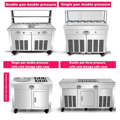 Fried Ice Cream Machine with 480mm Pan Size and 1650*560*780mm Dimensions