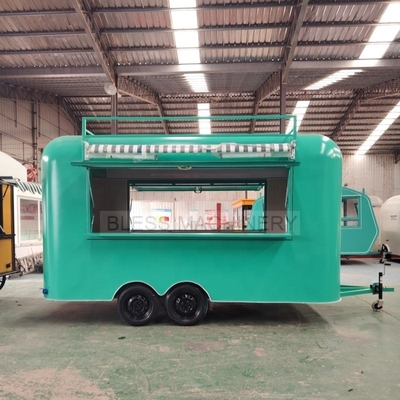 Stainless Steel Mobile Food Truck in Europe with Full Kitchen and Long Service Life