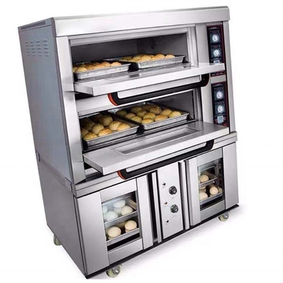 2 Trays Stainless Steel Gas/Electric Deck Oven for Domestic Village Active Demand