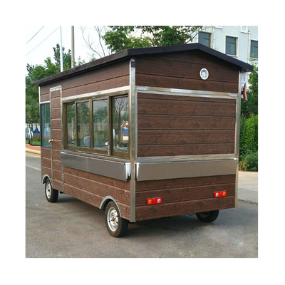 Carved Metal Plate and Stainless Steel Coffee Ice Cream Mobile Food Truck for Campers