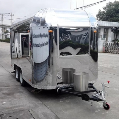 Silver Mobile Food Cart Trailers Fully Equipped for 85km Long Distance Expeditions