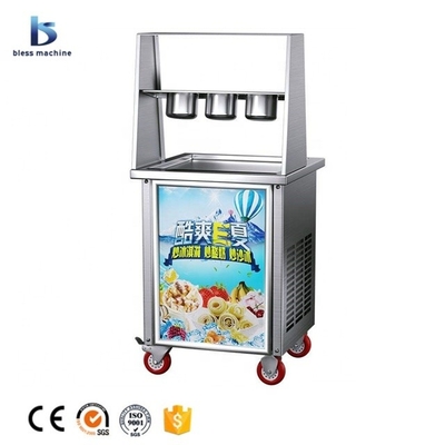 Energy Mining Industry Flat Pan Ice Cream Roll Machines with Double Round Pan Mini Pans