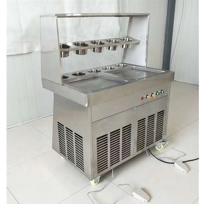 Double Compressor Mini Fried Yogurt Machine for Homemade Fruit Ice Cream Roll at Home