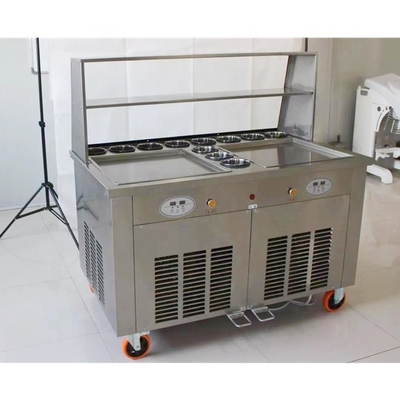 Energy Mining Industry Flat Pan Ice Cream Roll Machines with Double Round Pan Mini Pans