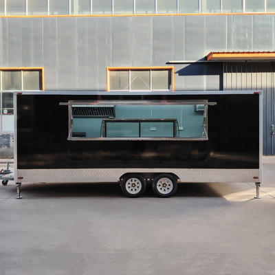 500*180*250cm Multifunctional Mobile Square Style Tow Trailer for Snacks and Ice Cream