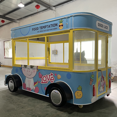 40kms per hr Fast Food Snack Beverage Ice Cream Catering Trailer with Flour Raw Material