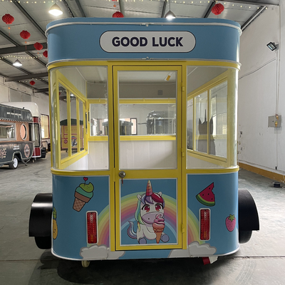 40kms per hr Fast Food Snack Beverage Ice Cream Catering Trailer with Flour Raw Material