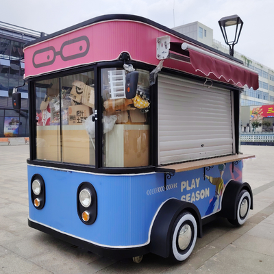 3.0kw Electric Mobile Fast Food Snack Beverage Ice Cream Catering Trailer Truck Kiosk Cart