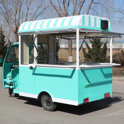 Multipurpose Mobile Electric Fast Food Snack Tricycle with 3 Road Wheels 40km/hr Speed