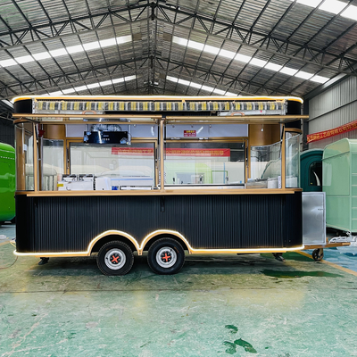 Galvanized Steel Multipurpose Mobile Square Style Fast Food Snack Tow Trailer 1000kg Capacity