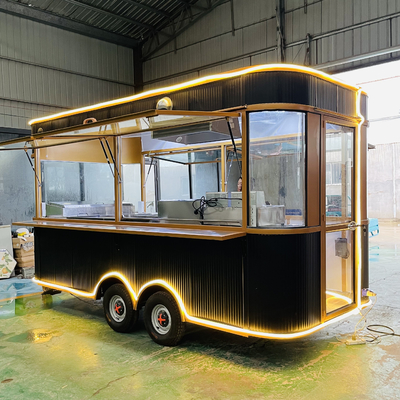 Galvanized Steel Multipurpose Mobile Square Style Fast Food Snack Tow Trailer 1000kg Capacity