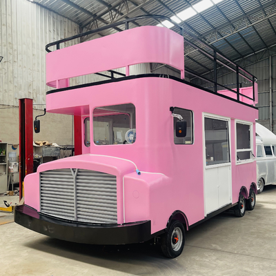Double Deck Luxury Truck Trailer for Fast Food Snacks Beverages Ice Cream and Cakes