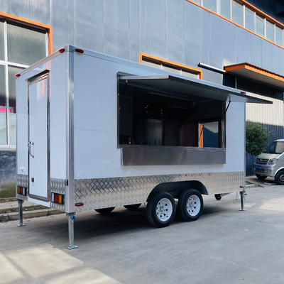Multipurpose Mobile Square Style Fast Food Snack Alcohol Beverage Drinks Ice Cream Tow Trailer
