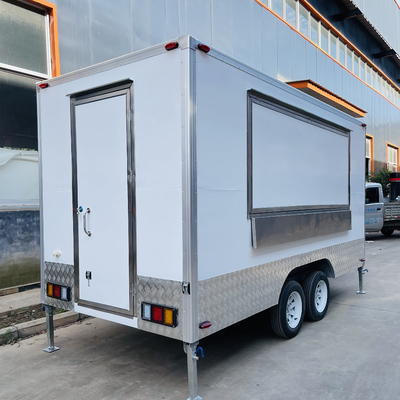 Multipurpose Mobile Square Style Fast Food Snack Alcohol Beverage Drinks Ice Cream Tow Trailer