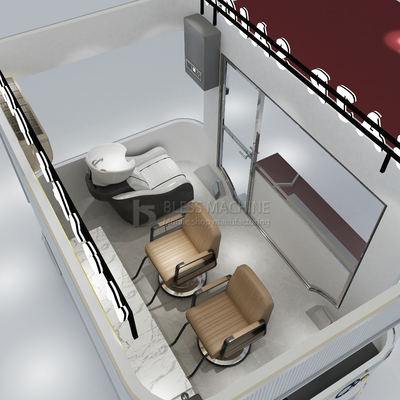 Electric Mobile Hair Cut Salon Barber Shop Style Design Van Truck Trailer Cart for 2023