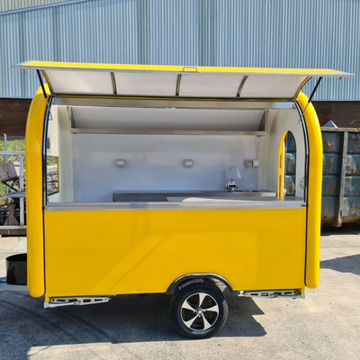 Vacuum Tyre Mobile Food Carts with Grilled Sausage Machine and Stainless Steel Design