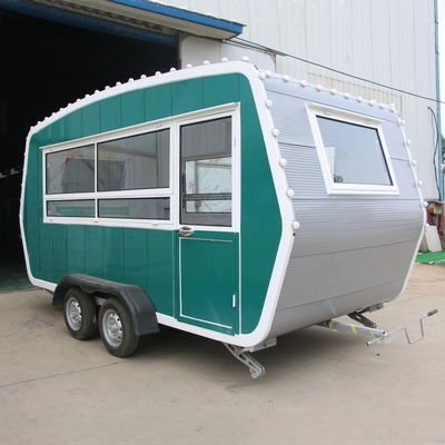 Vacuum Tyre Mobile Food Carts with Grilled Sausage Machine and Stainless Steel Design