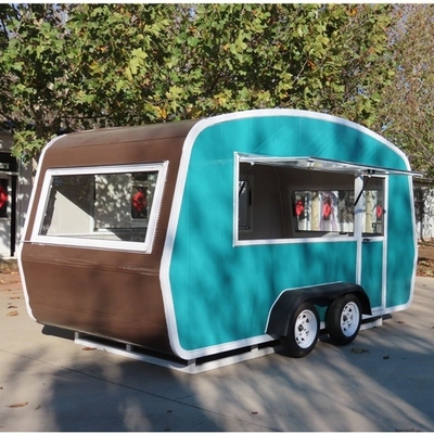 Vacuum Tyre Mobile Food Carts with Grilled Sausage Machine and Stainless Steel Design