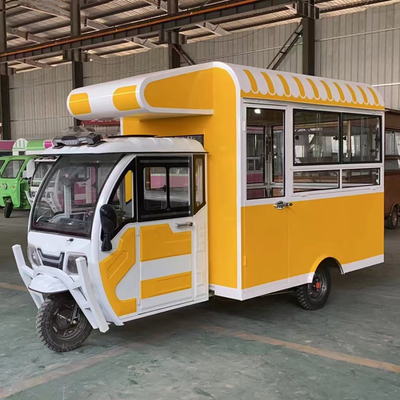 Multipurpose Mobile Electric Fast Food Tricycle with 3 Road Wheels 3.8*1.6*2.35m