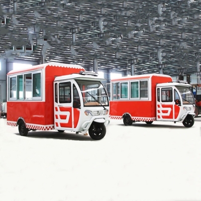 Multipurpose Mobile Electric Fast Food Tricycle with 3 Road Wheels 3.8*1.6*2.35m
