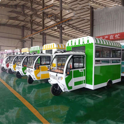 Multipurpose Mobile Electric Fast Food Tricycle with 3 Road Wheels 3.8*1.6*2.35m
