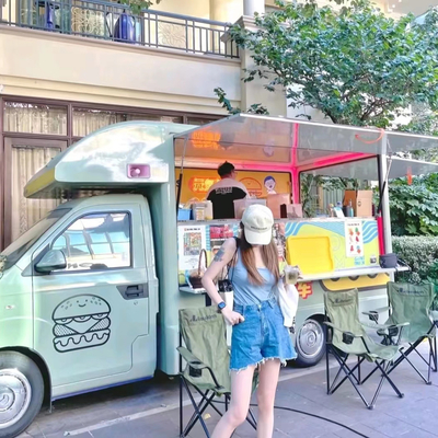 Street Food Kiosk Coffee Cart with Full Kitchen and Chiller Freezer Machine