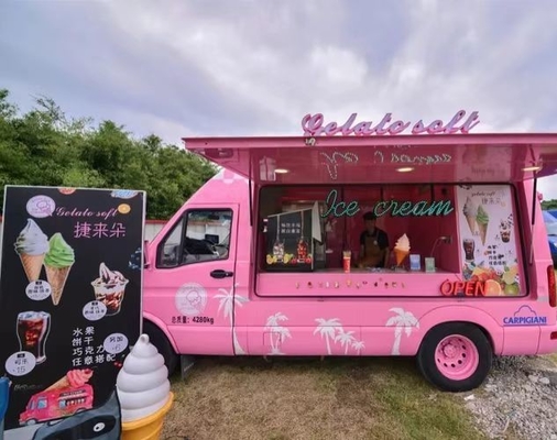 Street Food Kiosk Coffee Cart with Full Kitchen and Chiller Freezer Machine
