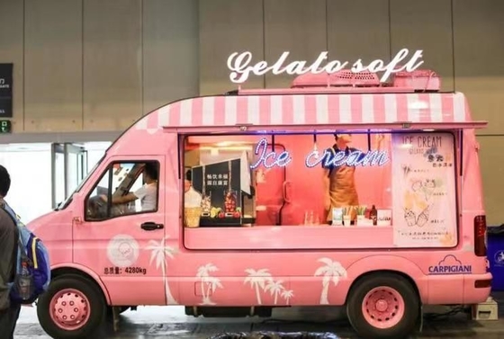 Street Food Kiosk Coffee Cart with Full Kitchen and Chiller Freezer Machine