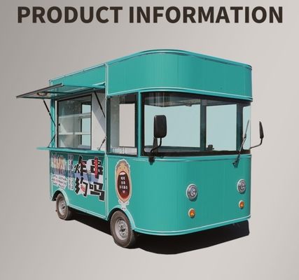 External Power  Motor Food Truck Van Kitchen Square Style Electric Ice Cream Car 4x2