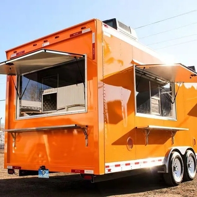 110v/220v Meat Processing Plants Drivable Crepe Trailer Food Truck Cafe with Full Kitchen