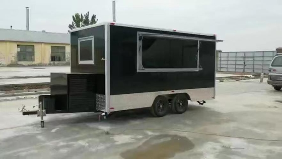 110v/220v Meat Processing Plants Drivable Crepe Trailer Food Truck Cafe with Full Kitchen