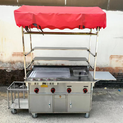 960mm*520mm*2000mm Street Food Trolley with Raw Material and Multipurpose Functions