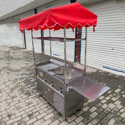 960mm*520mm*2000mm Street Food Trolley with Raw Material and Multipurpose Functions