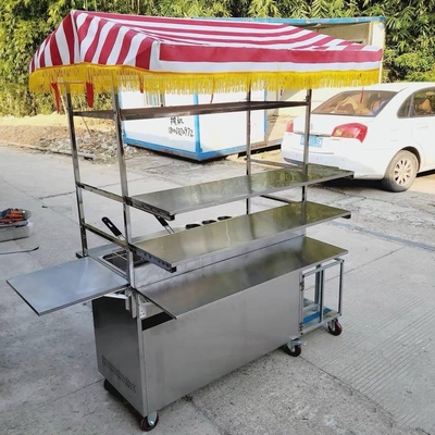 960mm*520mm*2000mm Street Food Trolley with Raw Material and Multipurpose Functions