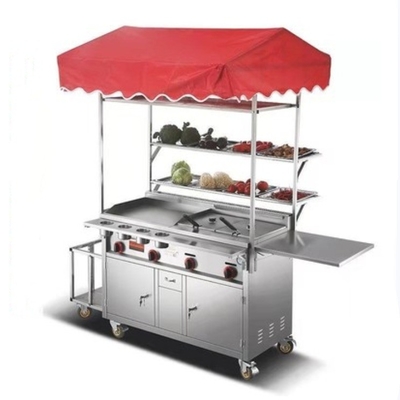960mm*520mm*2000mm Street Food Trolley with Raw Material and Multipurpose Functions
