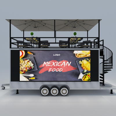 40kms per hr Second Floor Multipurpose Mobile Restaurant Cafe Fast Food Shop Tow Trailer