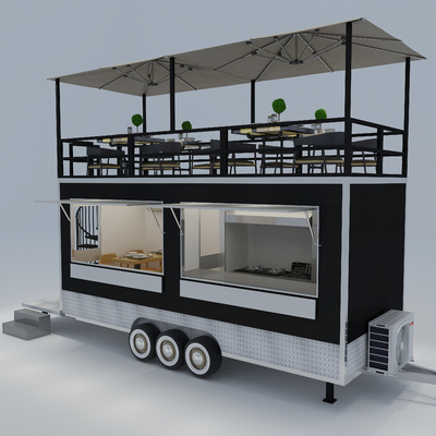 40kms per hr Second Floor Multipurpose Mobile Restaurant Cafe Fast Food Shop Tow Trailer