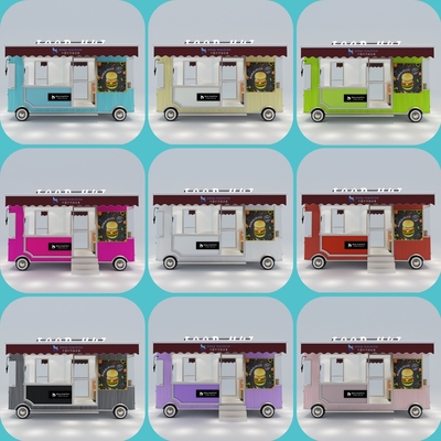Leisure Fast Food Equipment Electric Mobile Snack Beverage Catering Van Truck Trailer Kiosk Cart