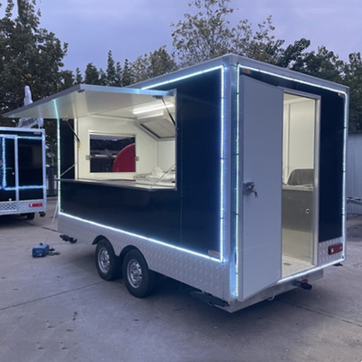 Mobile Square Fast Food Snack Trailer for Multipurpose Sales of Various Commodities