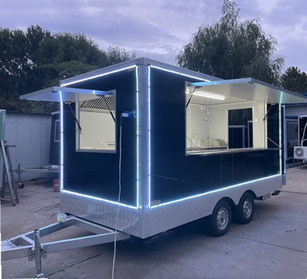 Mobile Square Fast Food Snack Trailer for Multipurpose Sales of Various Commodities