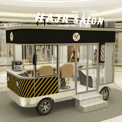 3.0kw Electric Mobile Hair Cut Salon Barber Shop Style Design Perm Van Truck Trailer Cart