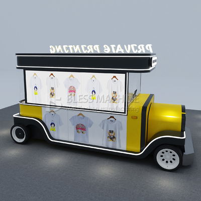 2022 Mobile T-shirt Hat Cup Hot Stamping and Printing Shop Truck Trailer for Printing