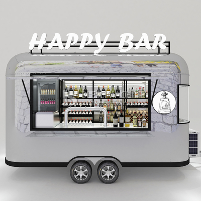 2022 Electric Mobile Wine Cocktail Drink Bar Van Customized Length Stainless Steel Trailer