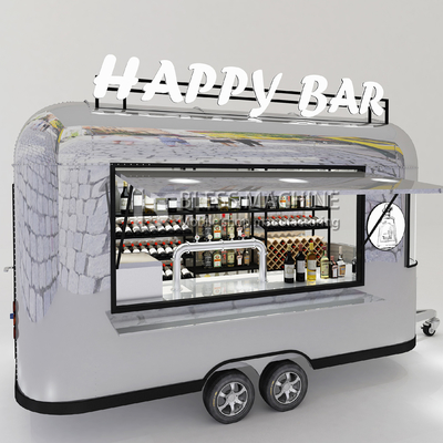 2022 Electric Mobile Wine Cocktail Drink Bar Van Customized Length Stainless Steel Trailer
