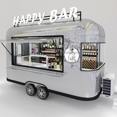 2022 Electric Mobile Wine Cocktail Drink Bar Van Customized Length Stainless Steel Trailer