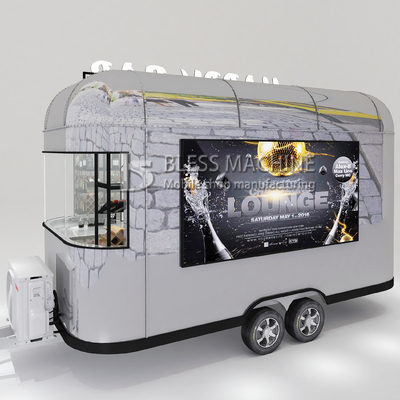 2022 Electric Mobile Wine Cocktail Drink Bar Van Customized Length Stainless Steel Trailer