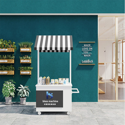 4wheels multipurpose mobile commodity stall trolley handcart for modern stylish outlet
