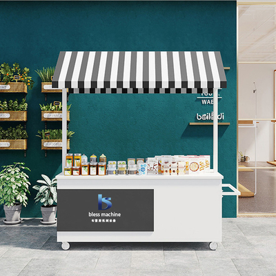 4wheels multipurpose mobile commodity stall trolley handcart for modern stylish outlet
