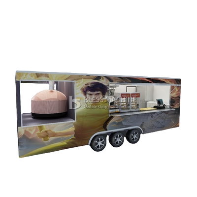 Customized Multipurpose Mobile Square Style Kung Fu Martial Arts Pizza Food Tow Trailer