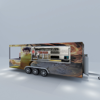 Customized Multipurpose Mobile Square Style Kung Fu Martial Arts Pizza Food Tow Trailer